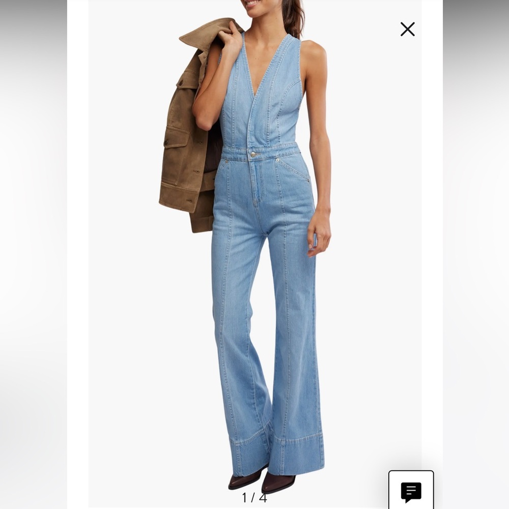 Free People Blue Flare Wide Leg Jeans‼️‼️ - Picture 3 of 8